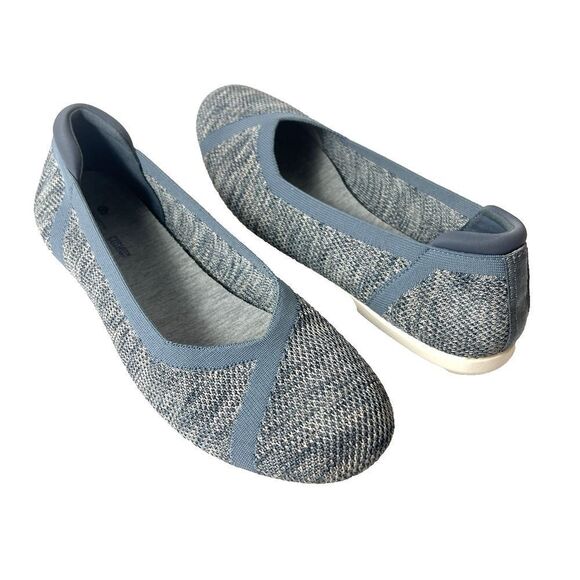 Clarks Cloudsteppers Womens 10 M Comfort Casual Blue Fabric Slip On Loafer Flats - Picture 2 of 11